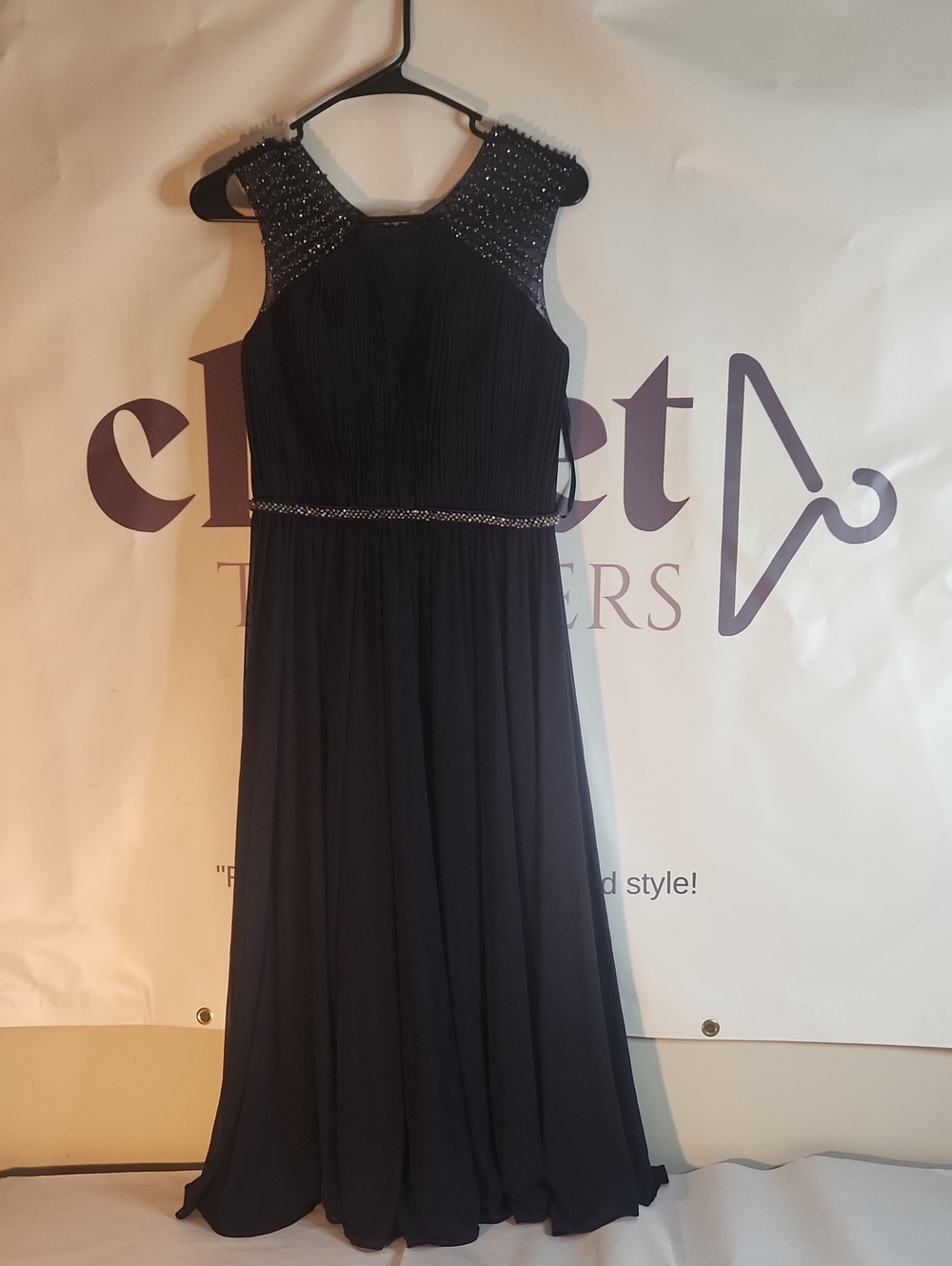 Vintage Elegant Black Beaded Sleeveless Evening Dress